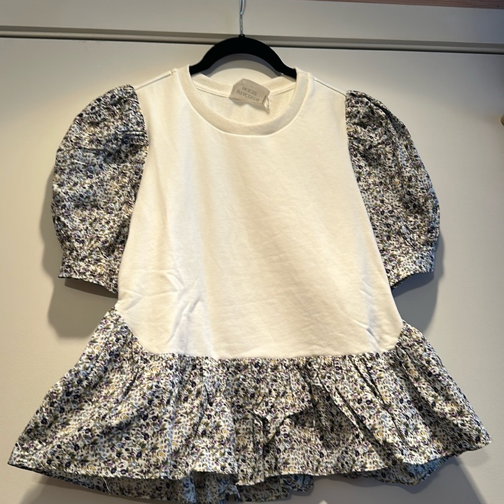 Hyacinth House peplum puff sleeve top